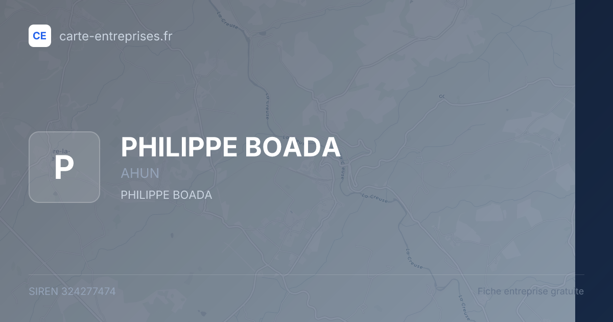 PHILIPPE BOADA — 324277474 — fiche entreprise