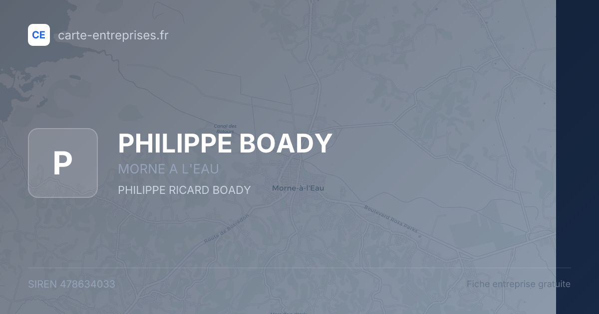 PHILIPPE BOADY — 478634033 — fiche entreprise
