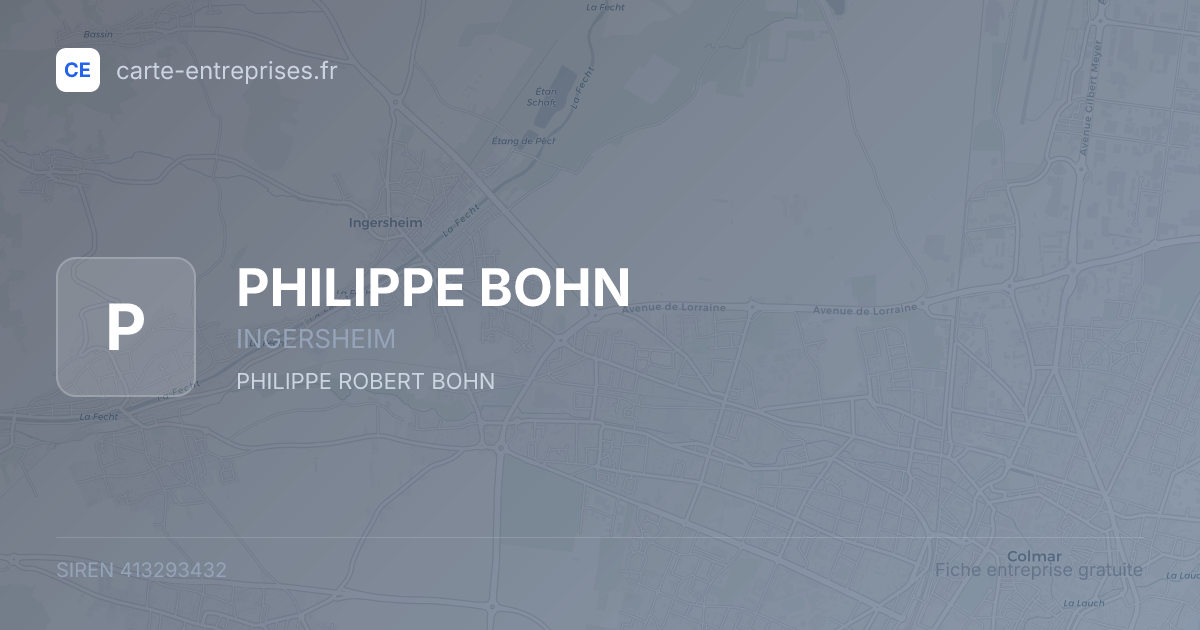 PHILIPPE BOHN — 413293432 — fiche entreprise