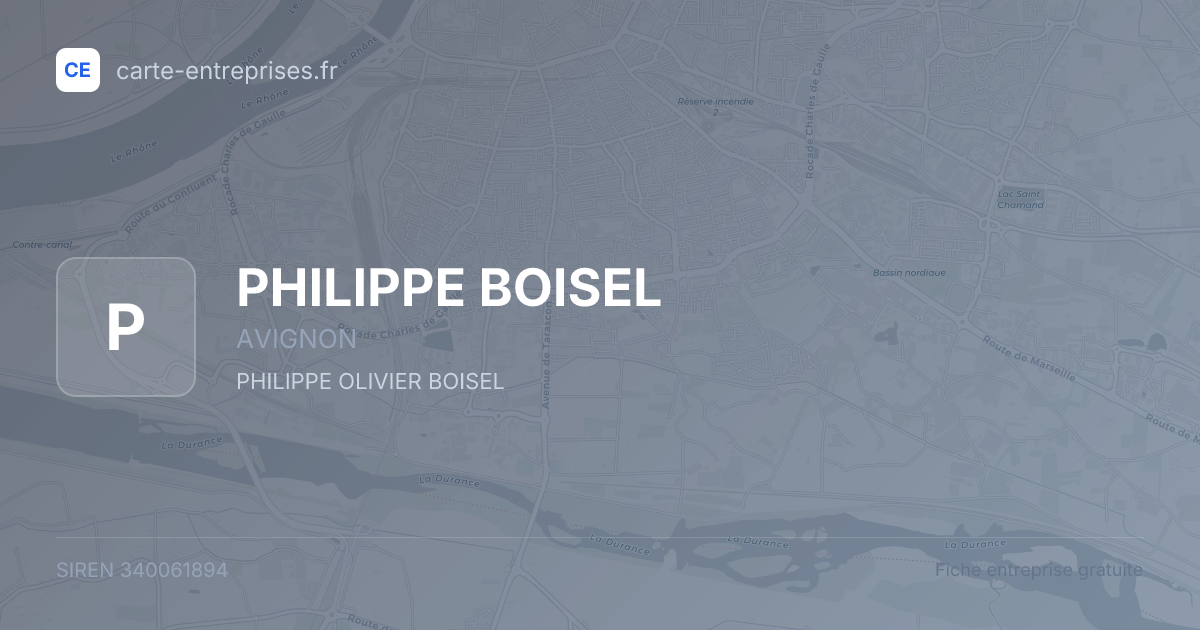 PHILIPPE BOISEL — 340061894 — fiche entreprise