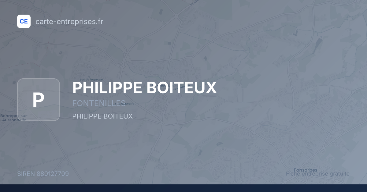 PHILIPPE BOITEUX — 880127709 — fiche entreprise