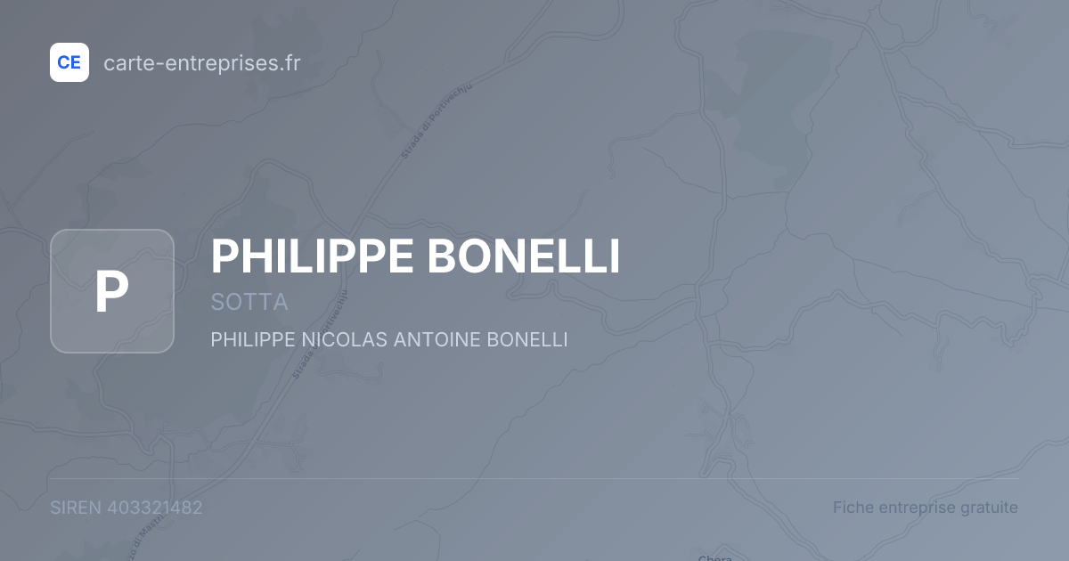PHILIPPE BONELLI — 403321482 — fiche entreprise