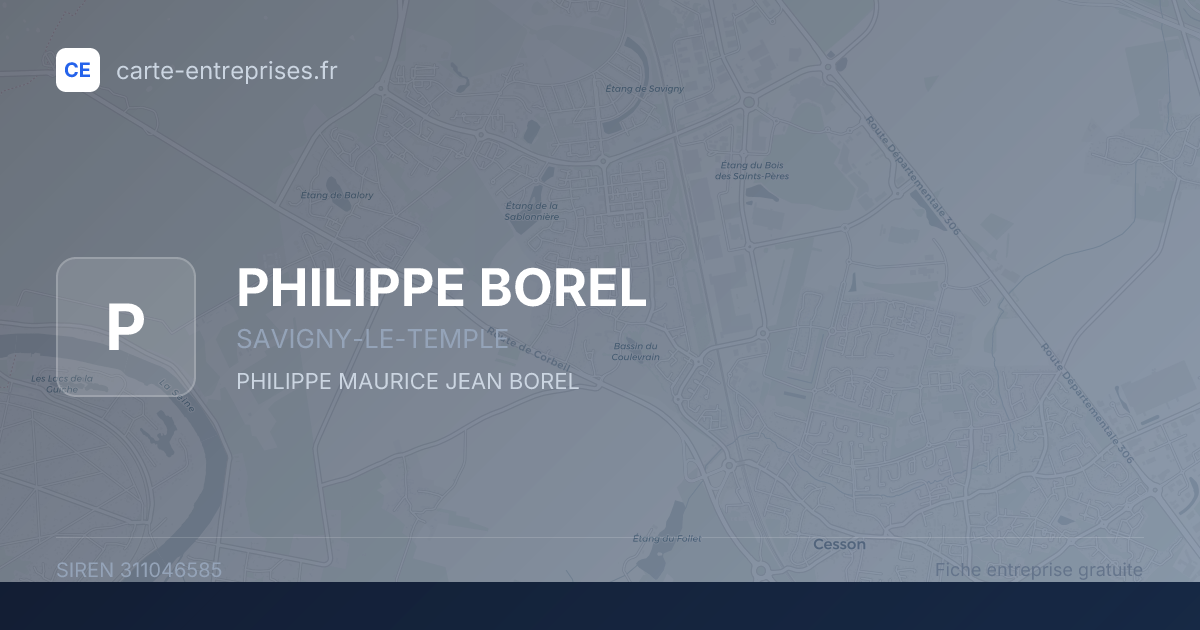 PHILIPPE BOREL — 311046585 — fiche entreprise