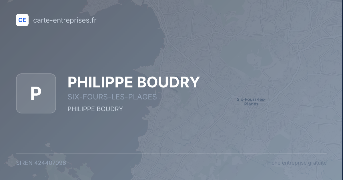 PHILIPPE BOUDRY — 424407096 — fiche entreprise