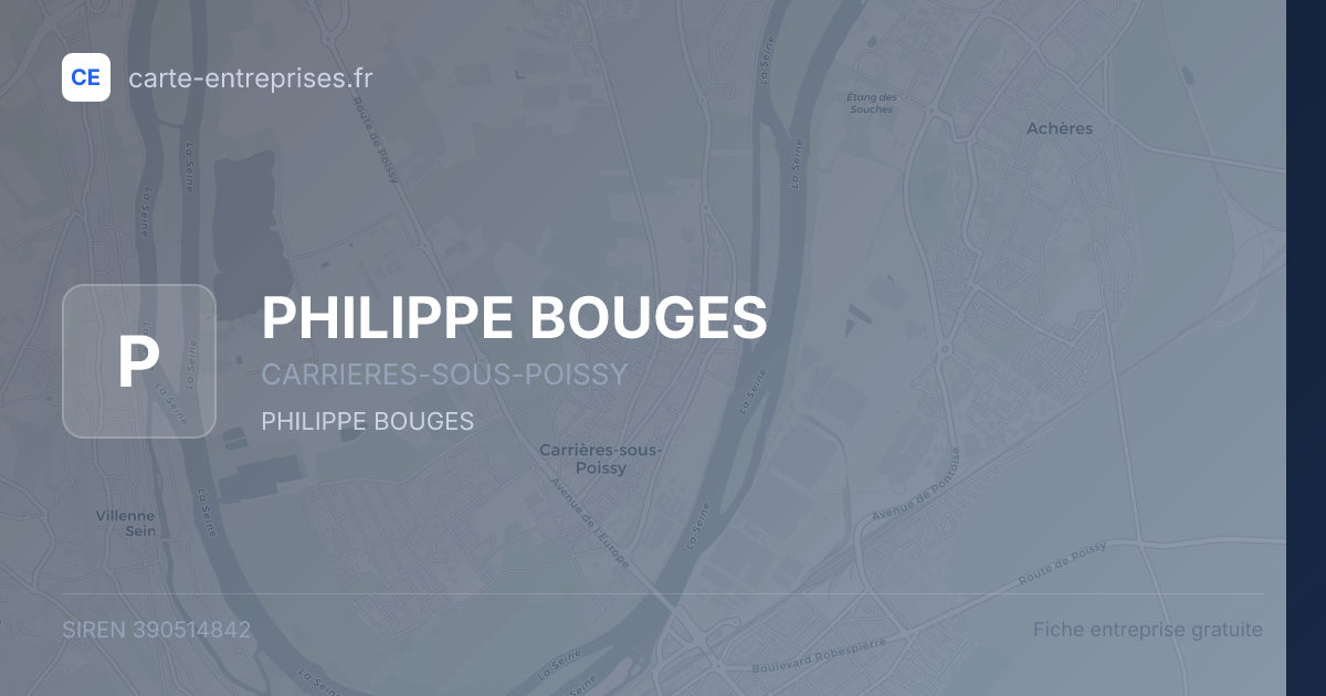 PHILIPPE BOUGES — 390514842 — fiche entreprise