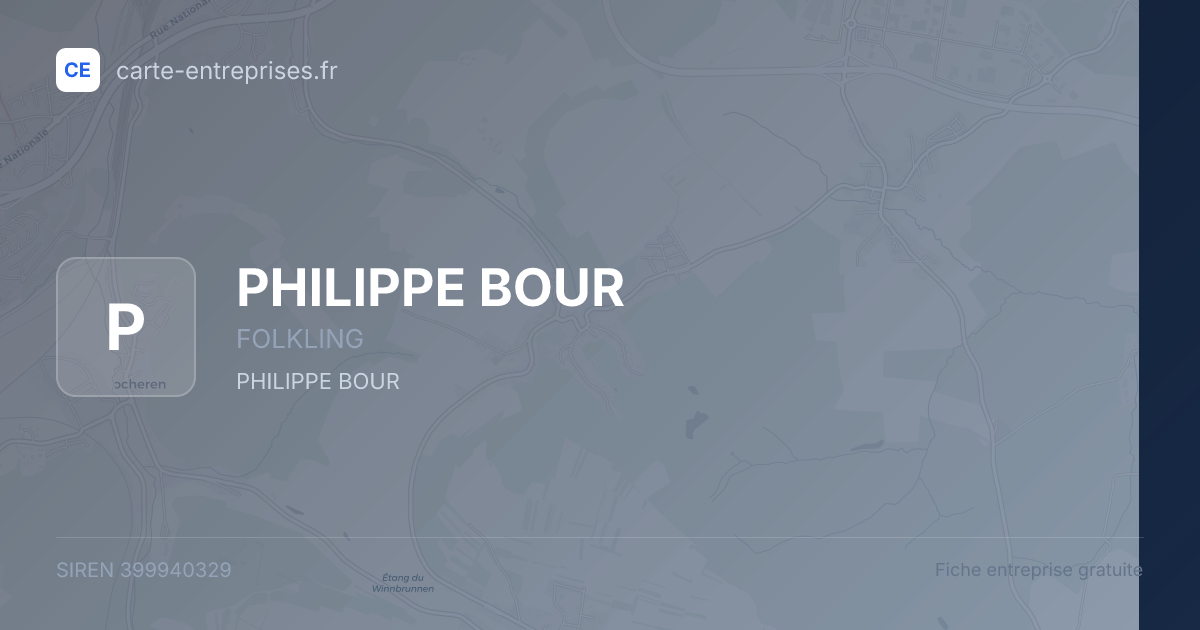 PHILIPPE BOUR — 399940329 — fiche entreprise