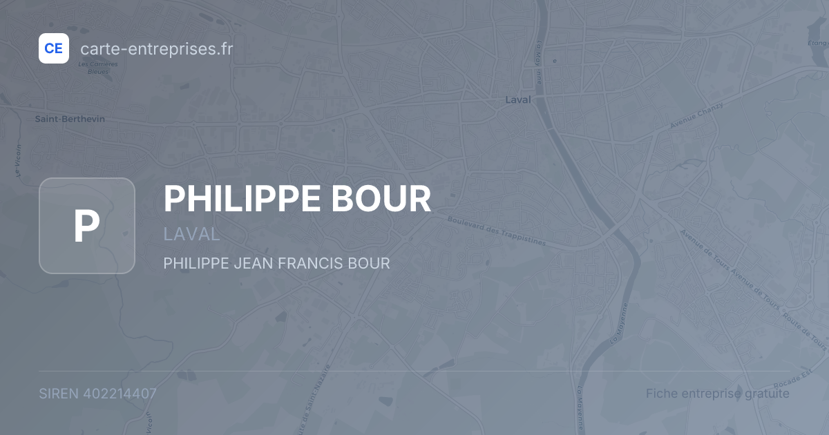 PHILIPPE BOUR — 402214407 — fiche entreprise
