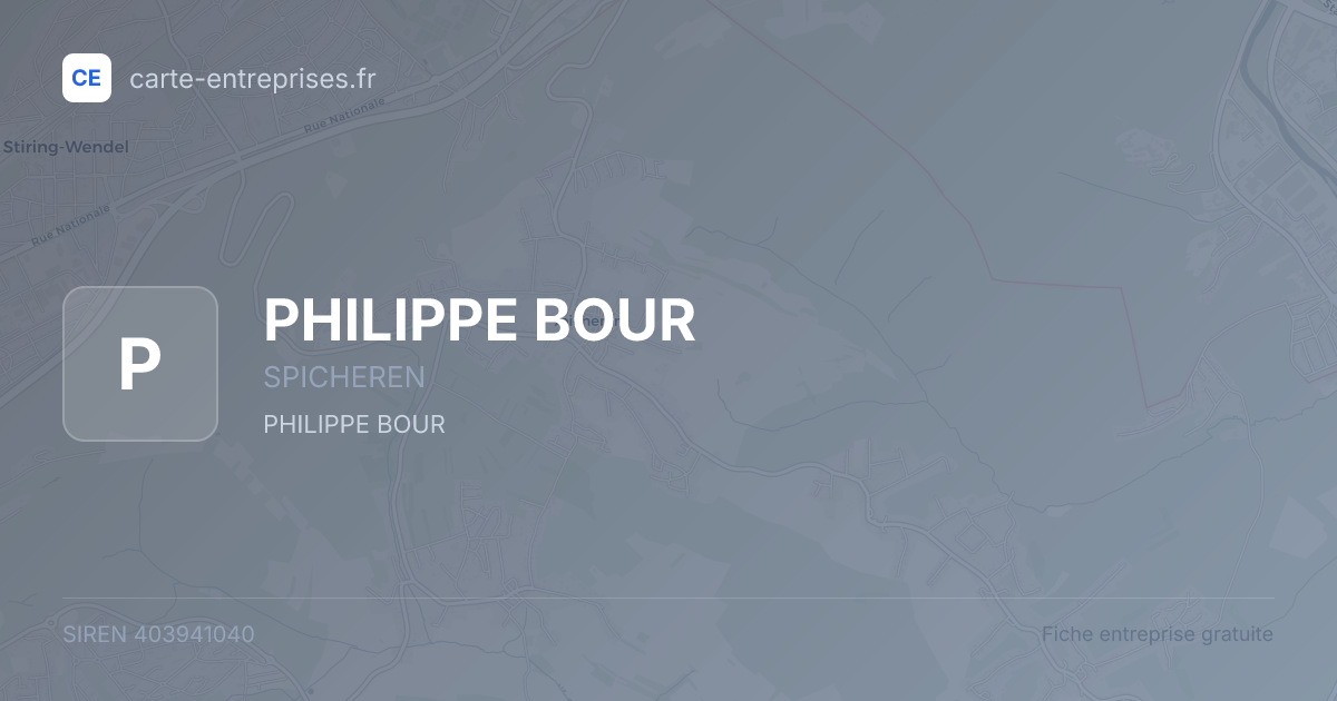 PHILIPPE BOUR — 403941040 — fiche entreprise