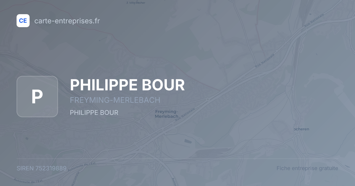 PHILIPPE BOUR — 752319889 — fiche entreprise