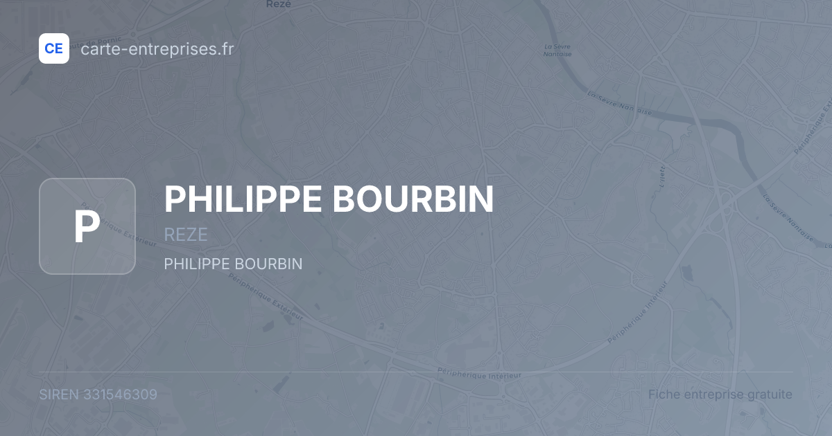 PHILIPPE BOURBIN — 331546309 — fiche entreprise