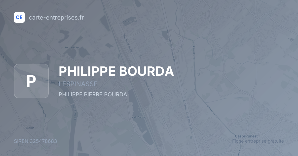 PHILIPPE BOURDA — 325478683 — fiche entreprise