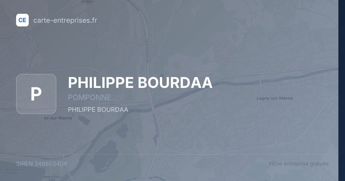 PHILIPPE BOURDAA — 348803404 — fiche entreprise