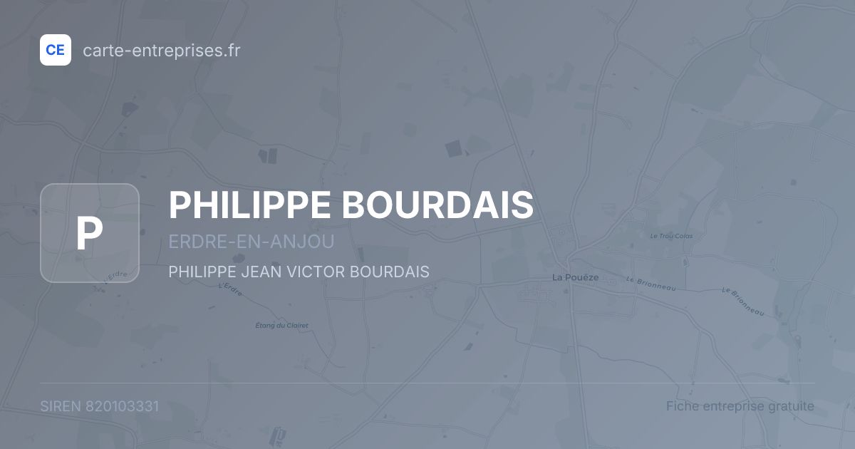 PHILIPPE BOURDAIS — 820103331 — fiche entreprise
