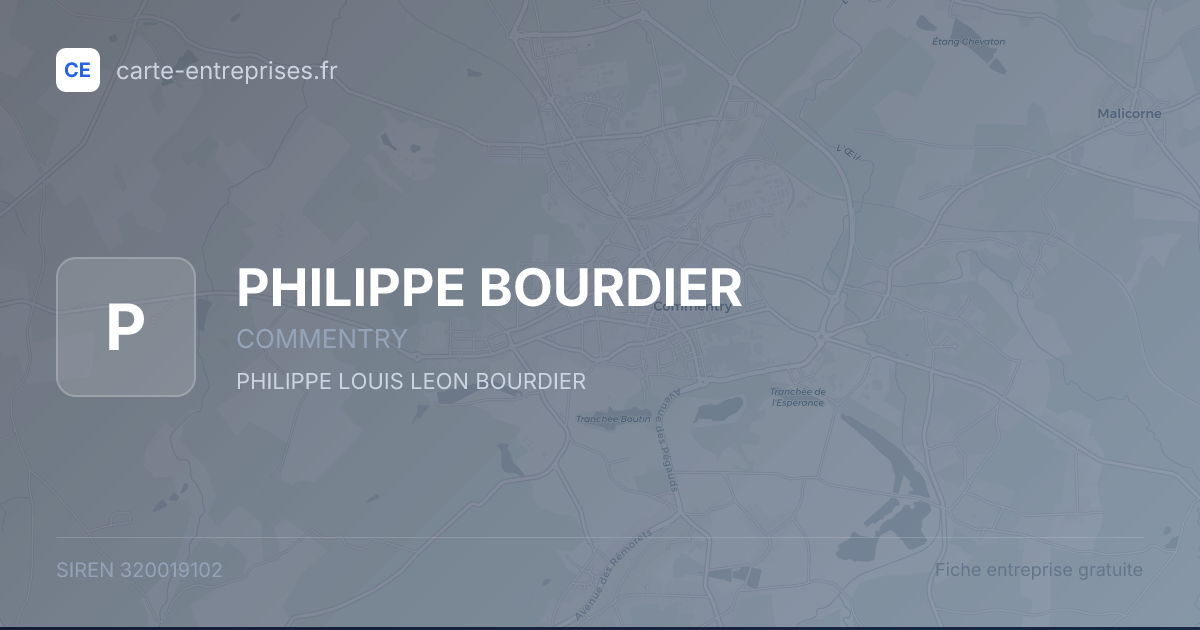 PHILIPPE BOURDIER — 320019102 — fiche entreprise
