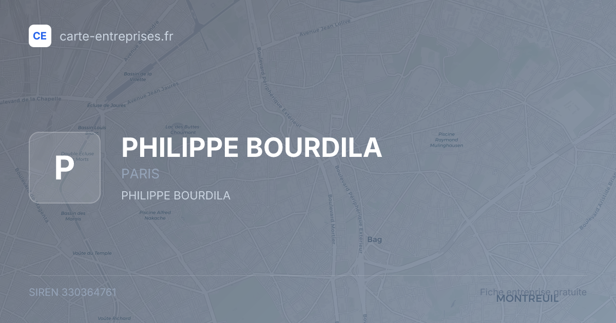 PHILIPPE BOURDILA — 330364761 — fiche entreprise