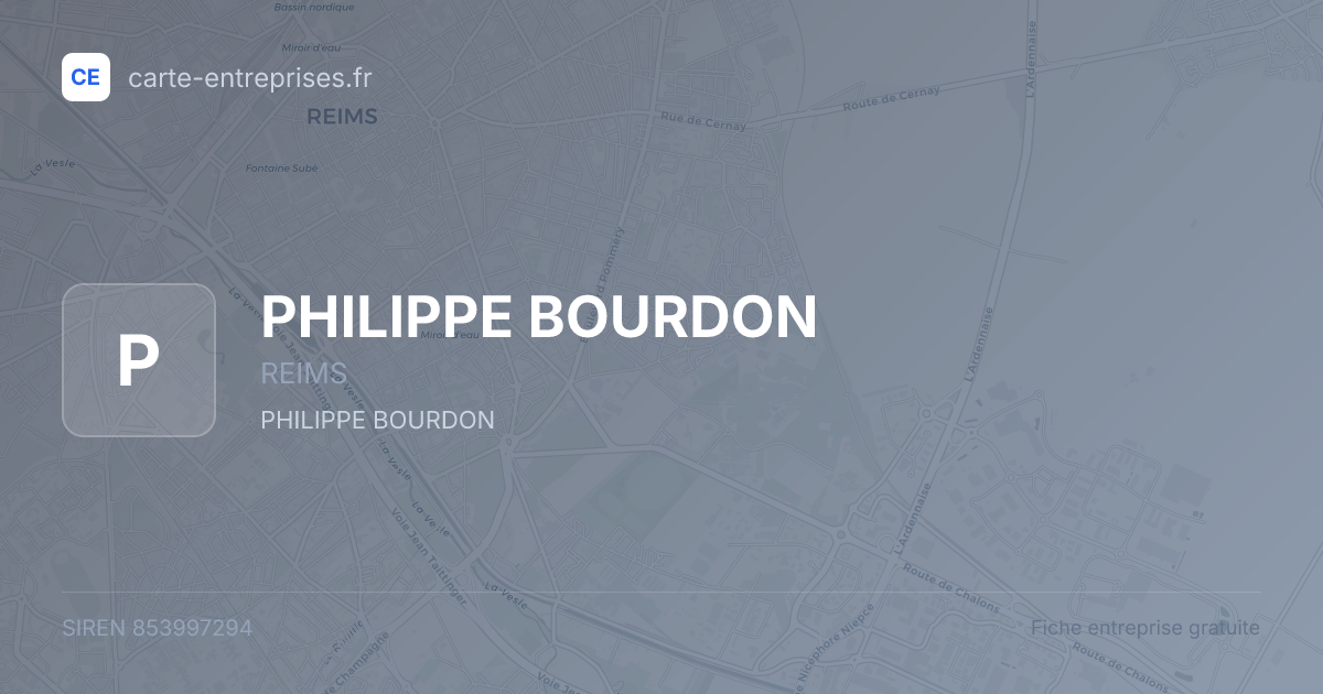 PHILIPPE BOURDON — 853997294 — fiche entreprise