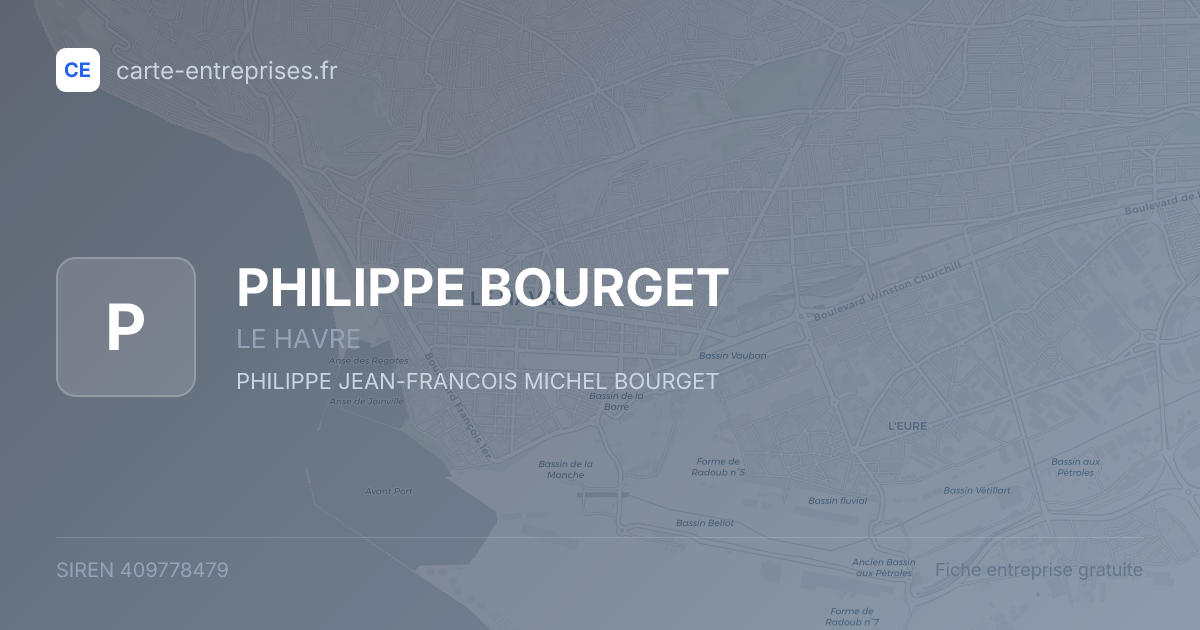 PHILIPPE BOURGET — 409778479 — fiche entreprise