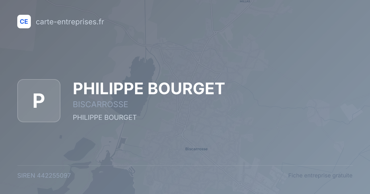 PHILIPPE BOURGET — 442255097 — fiche entreprise