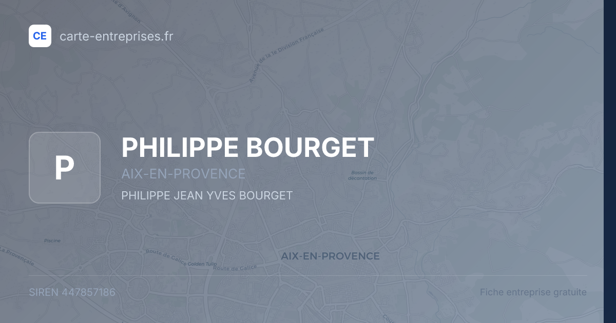 PHILIPPE BOURGET — 447857186 — fiche entreprise