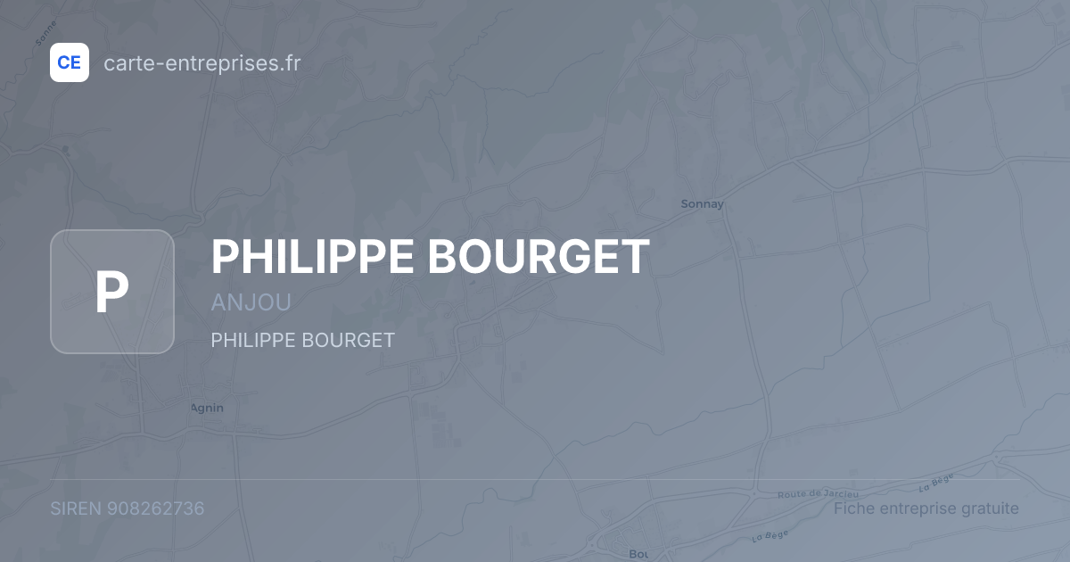 PHILIPPE BOURGET — 908262736 — fiche entreprise
