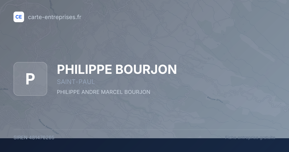 PHILIPPE BOURJON — 481476265 — fiche entreprise