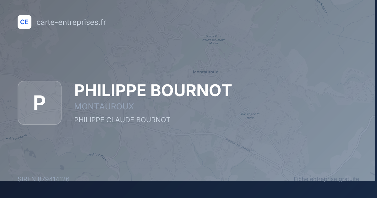 PHILIPPE BOURNOT — 879414126 — fiche entreprise