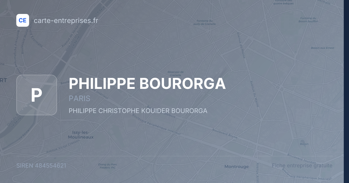 PHILIPPE BOURORGA — 484554621 — fiche entreprise