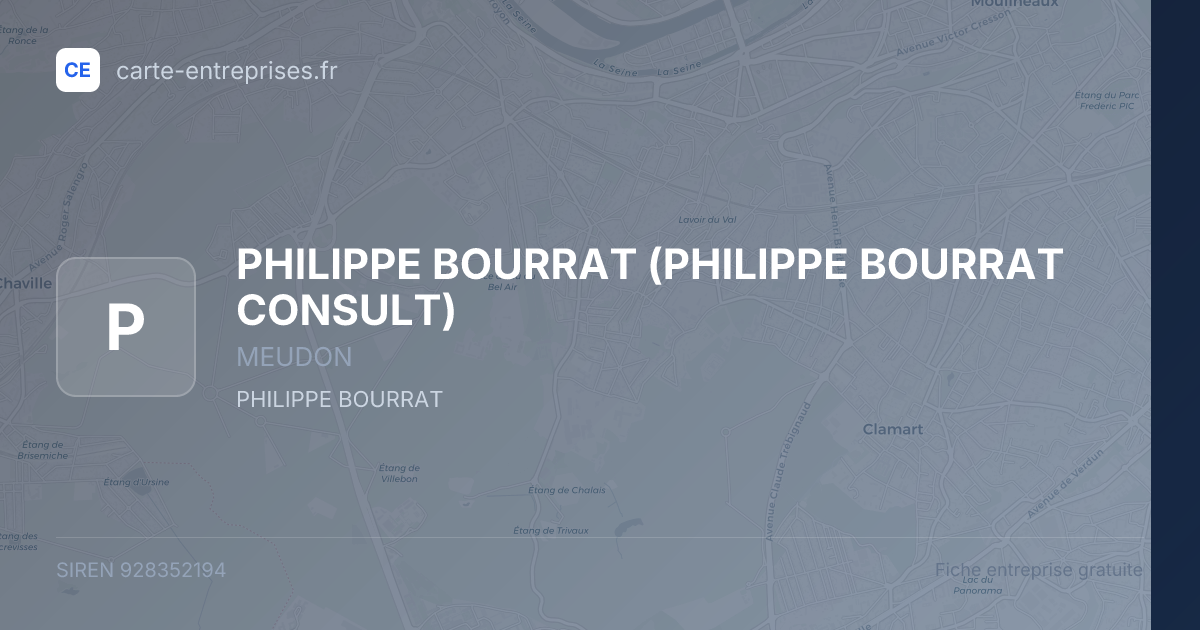 PHILIPPE BOURRAT (PHILIPPE BOURRAT CONSULT) — 928352194 — fiche entreprise