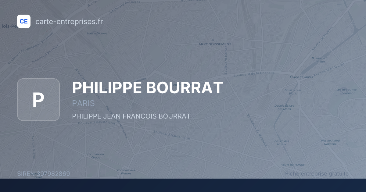PHILIPPE BOURRAT — 397982869 — fiche entreprise