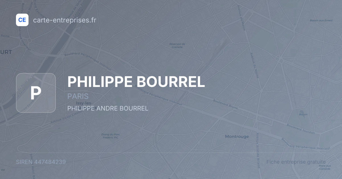 PHILIPPE BOURREL — 447484239 — fiche entreprise