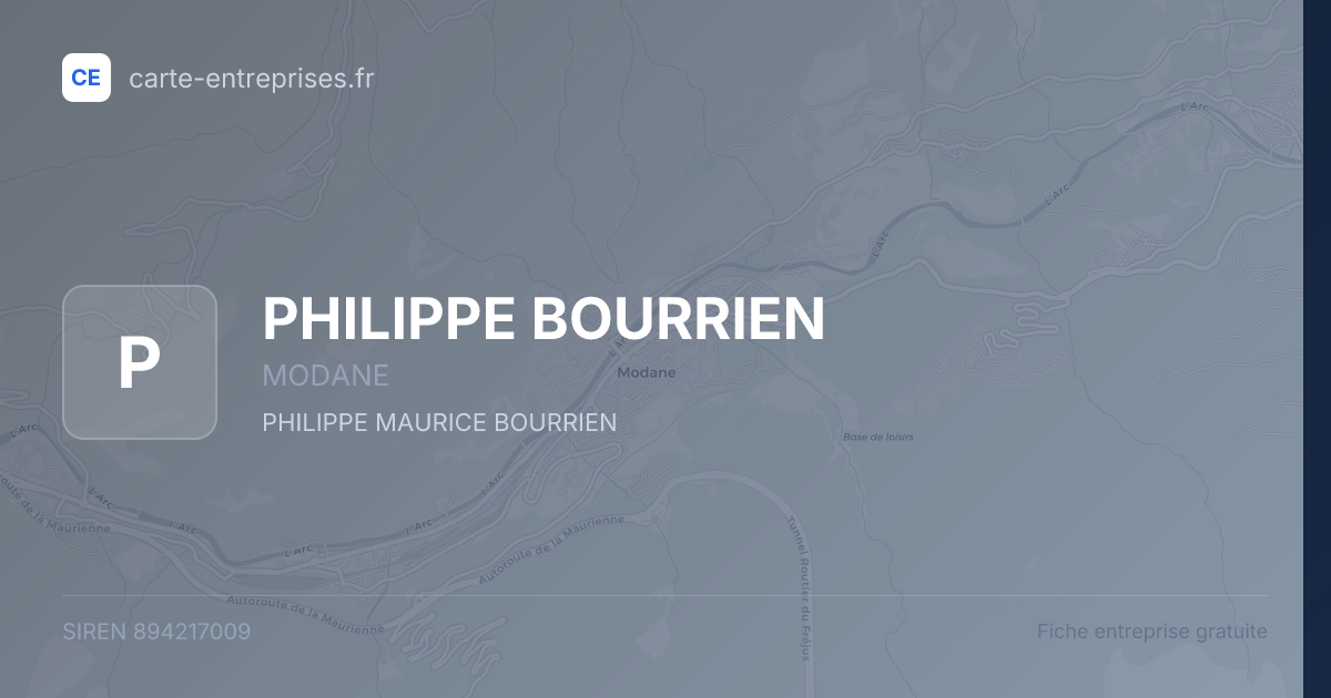 PHILIPPE BOURRIEN — 894217009 — fiche entreprise