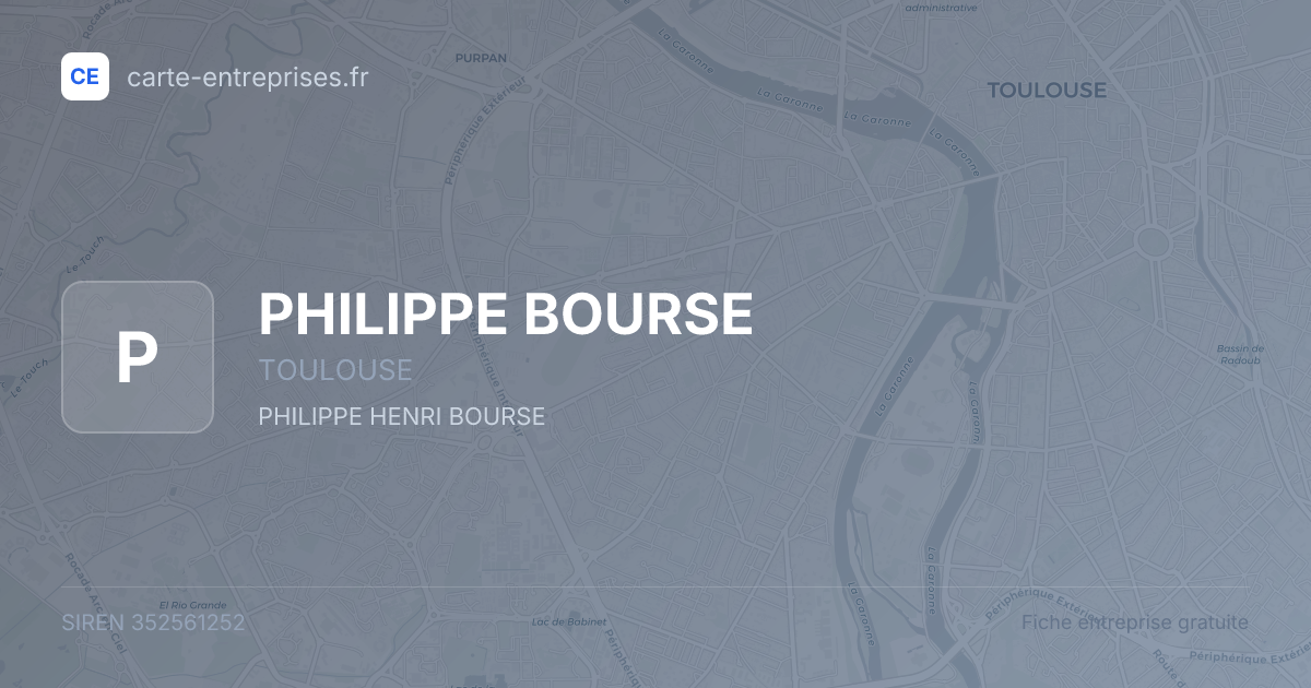 PHILIPPE BOURSE — 352561252 — fiche entreprise