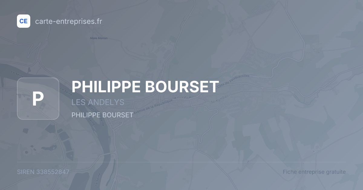 PHILIPPE BOURSET — 338552847 — fiche entreprise