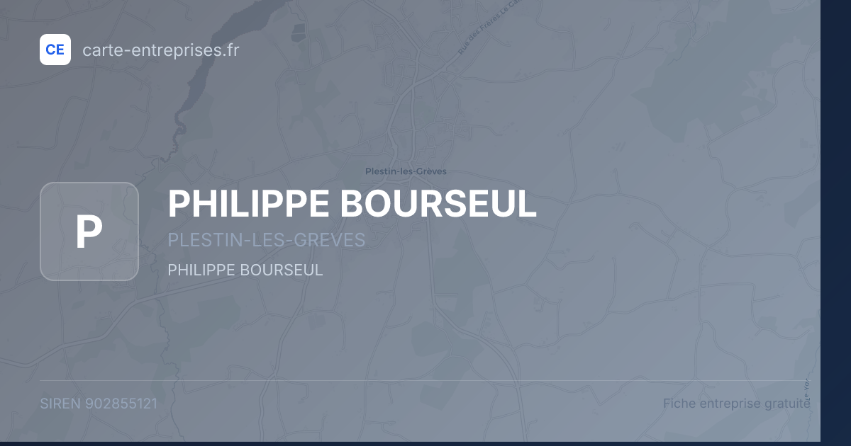 PHILIPPE BOURSEUL — 902855121 — fiche entreprise