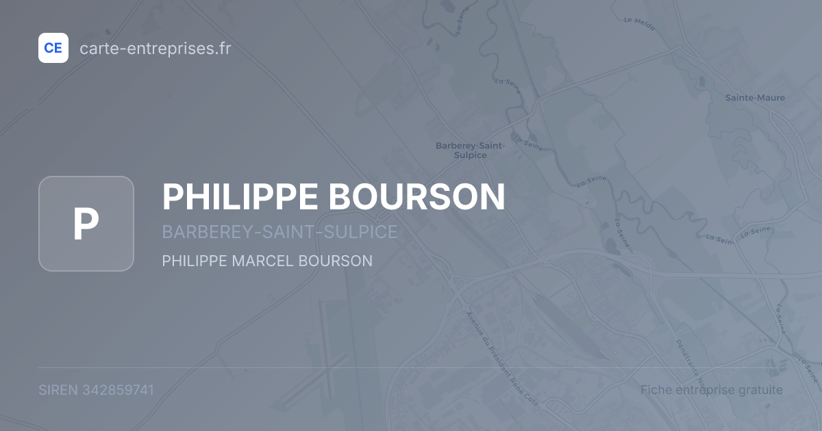 PHILIPPE BOURSON — 342859741 — fiche entreprise