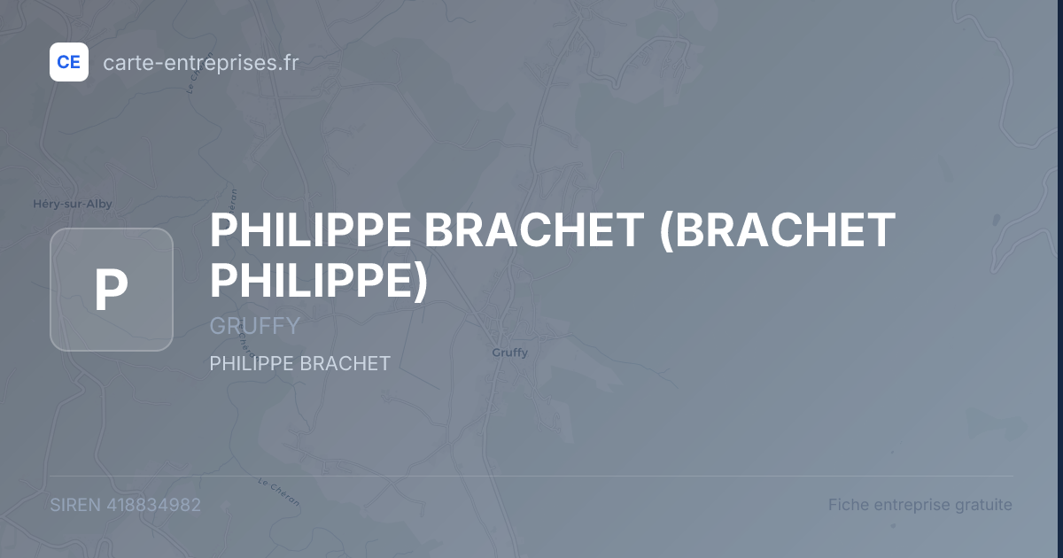 PHILIPPE BRACHET (BRACHET PHILIPPE) — 418834982 — fiche entreprise