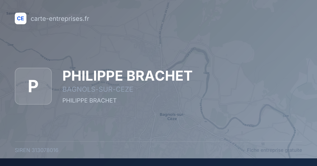 PHILIPPE BRACHET — 313078016 — fiche entreprise
