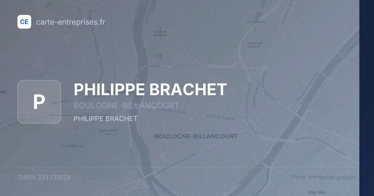 PHILIPPE BRACHET — 324331628 — fiche entreprise