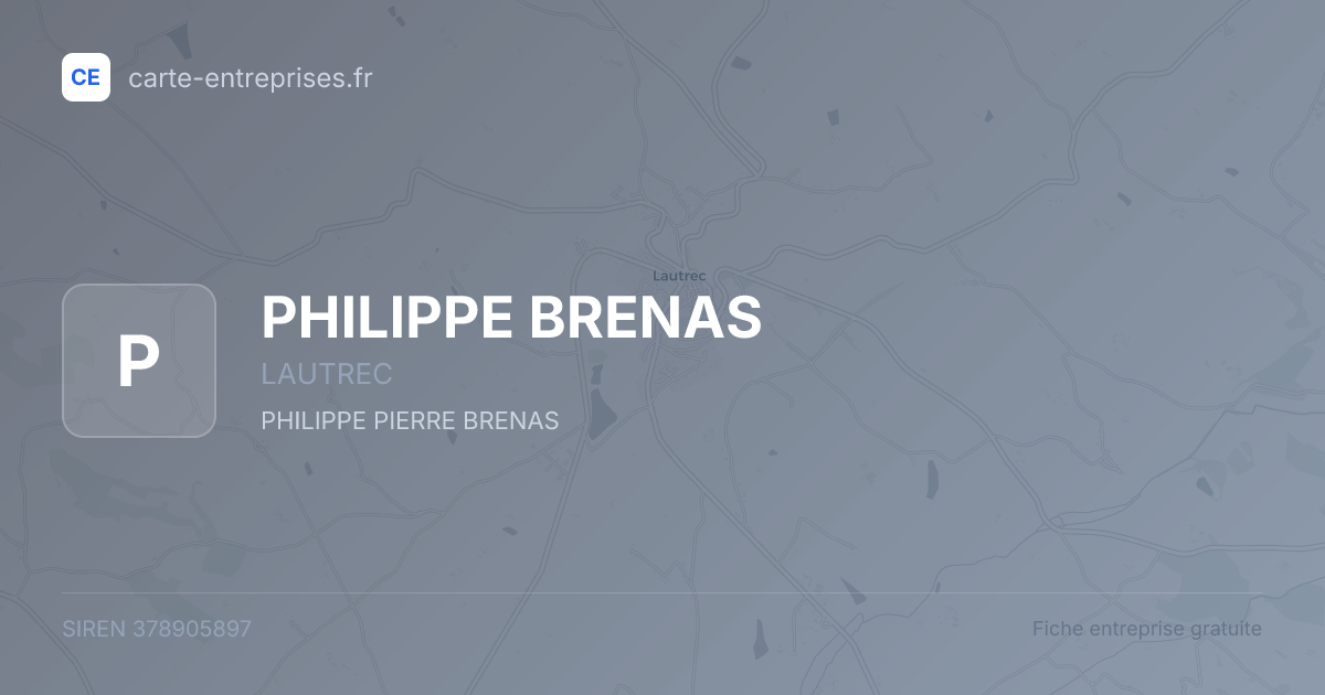 PHILIPPE BRENAS — 378905897 — fiche entreprise