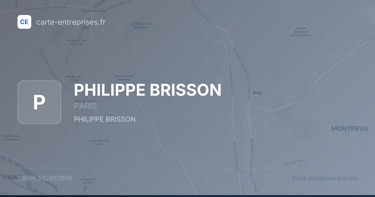 PHILIPPE BRISSON — 342892809 — fiche entreprise