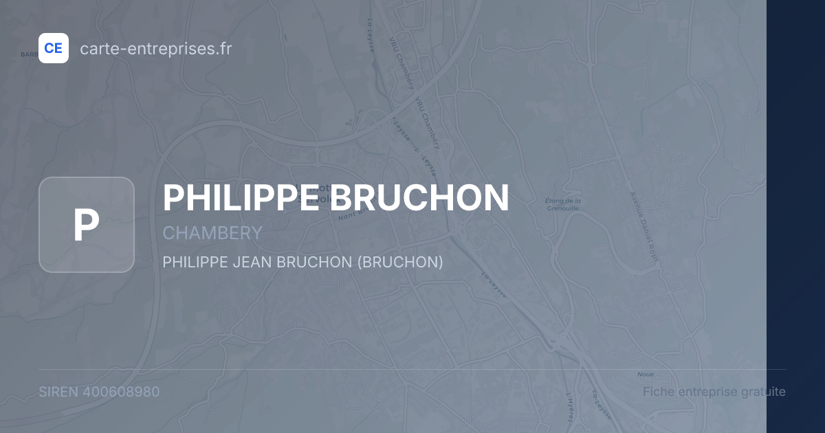 PHILIPPE BRUCHON — 400608980 — fiche entreprise