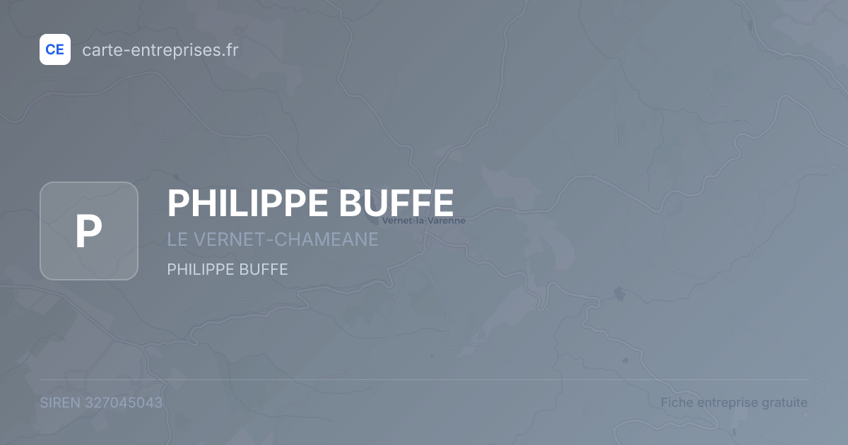 PHILIPPE BUFFE — 327045043 — fiche entreprise