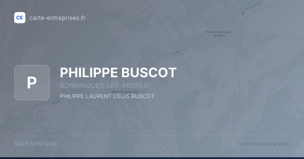 PHILIPPE BUSCOT — 576970040 — fiche entreprise