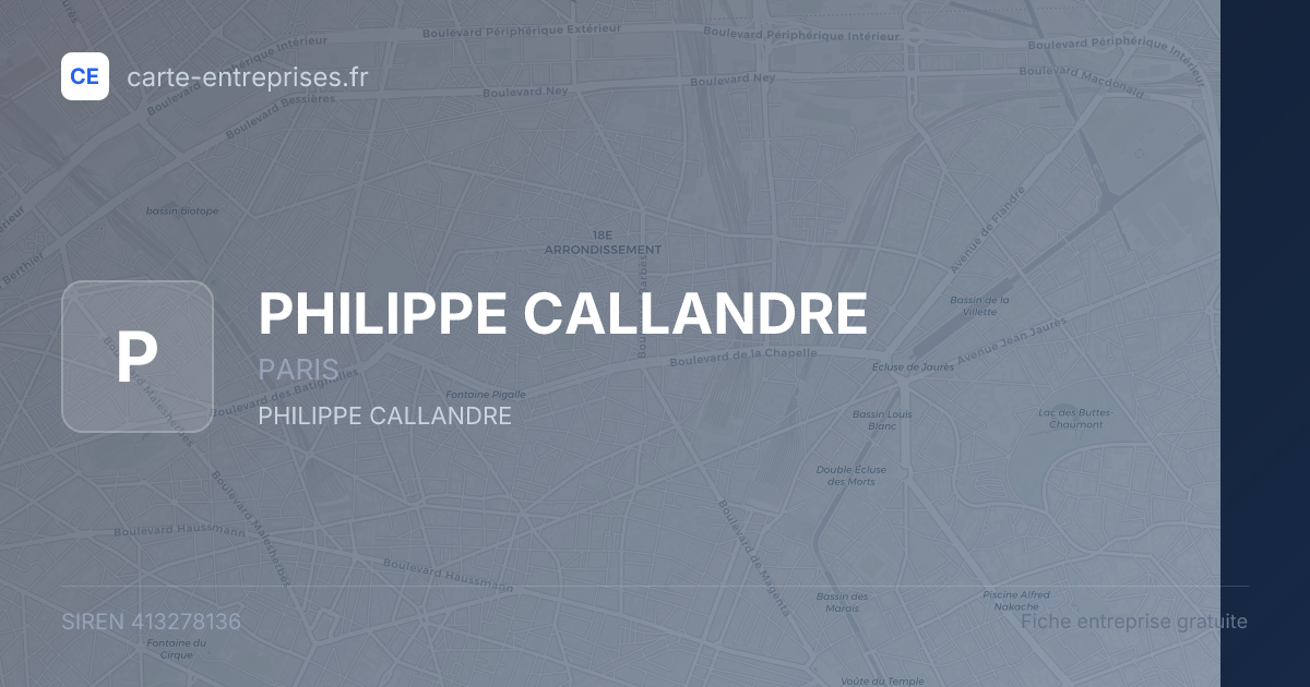 PHILIPPE CALLANDRE — 413278136 — fiche entreprise