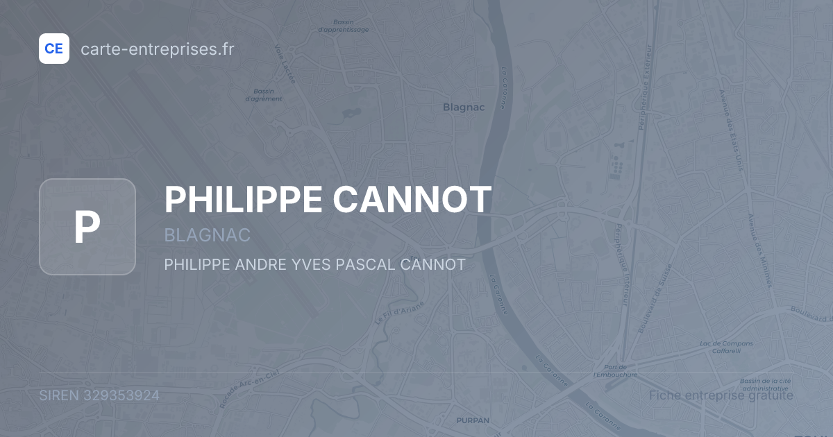PHILIPPE CANNOT — 329353924 — fiche entreprise