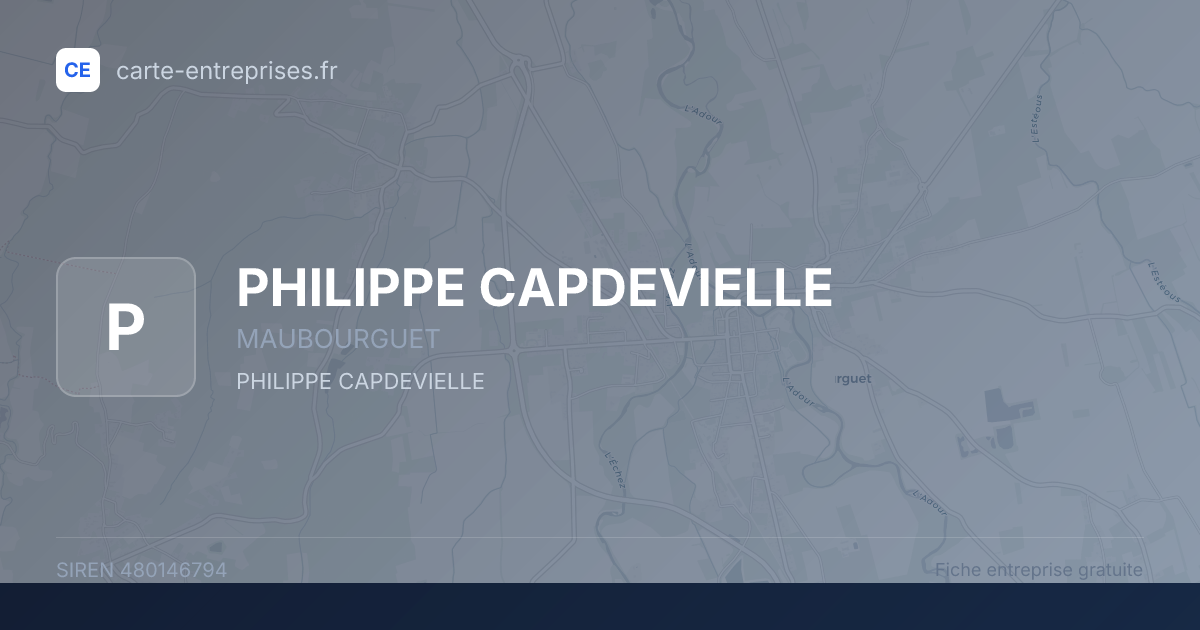 PHILIPPE CAPDEVIELLE — 480146794 — fiche entreprise