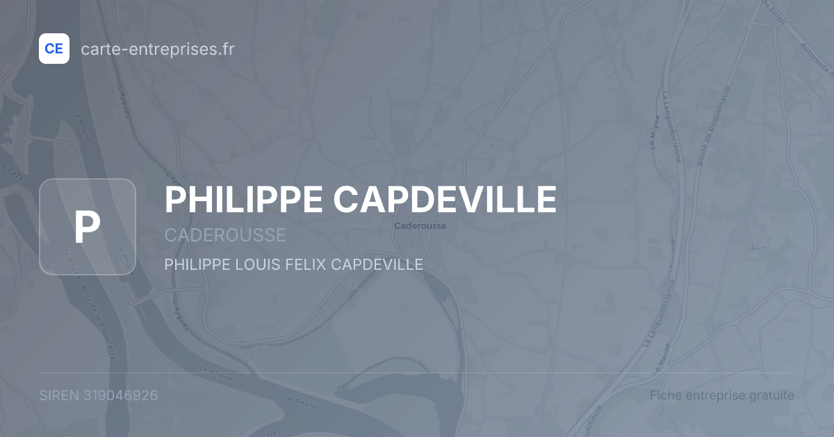 PHILIPPE CAPDEVILLE — 319046926 — fiche entreprise