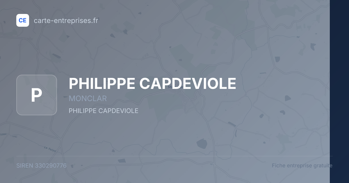 PHILIPPE CAPDEVIOLE — 330290776 — fiche entreprise