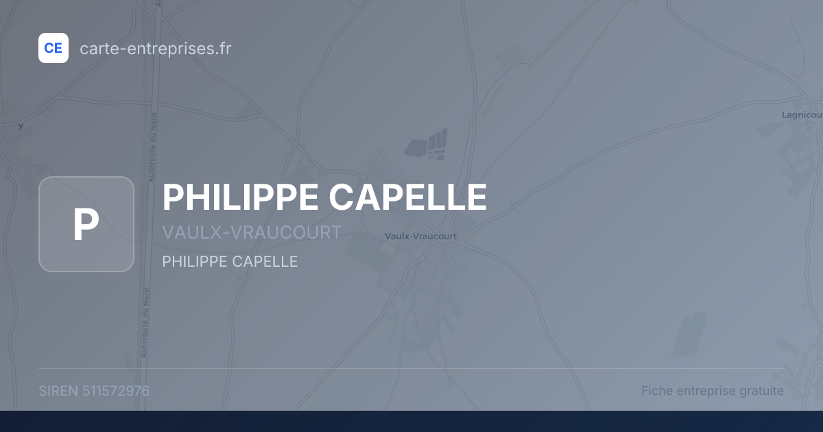 PHILIPPE CAPELLE — 511572976 — fiche entreprise
