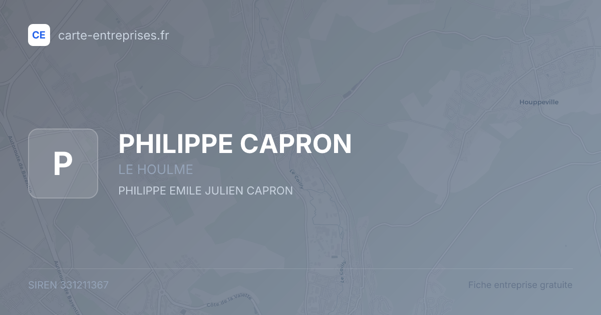 PHILIPPE CAPRON — 331211367 — fiche entreprise